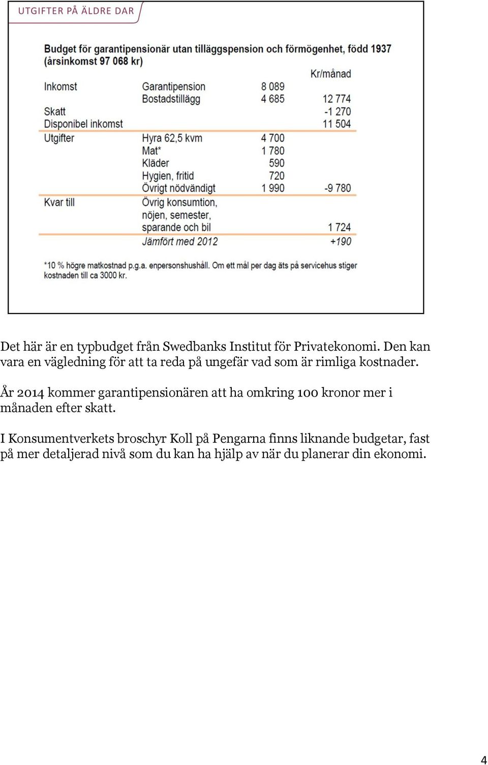 År 2014 kommer garantipensionären att ha omkring 100 kronor mer i månaden efter skatt.