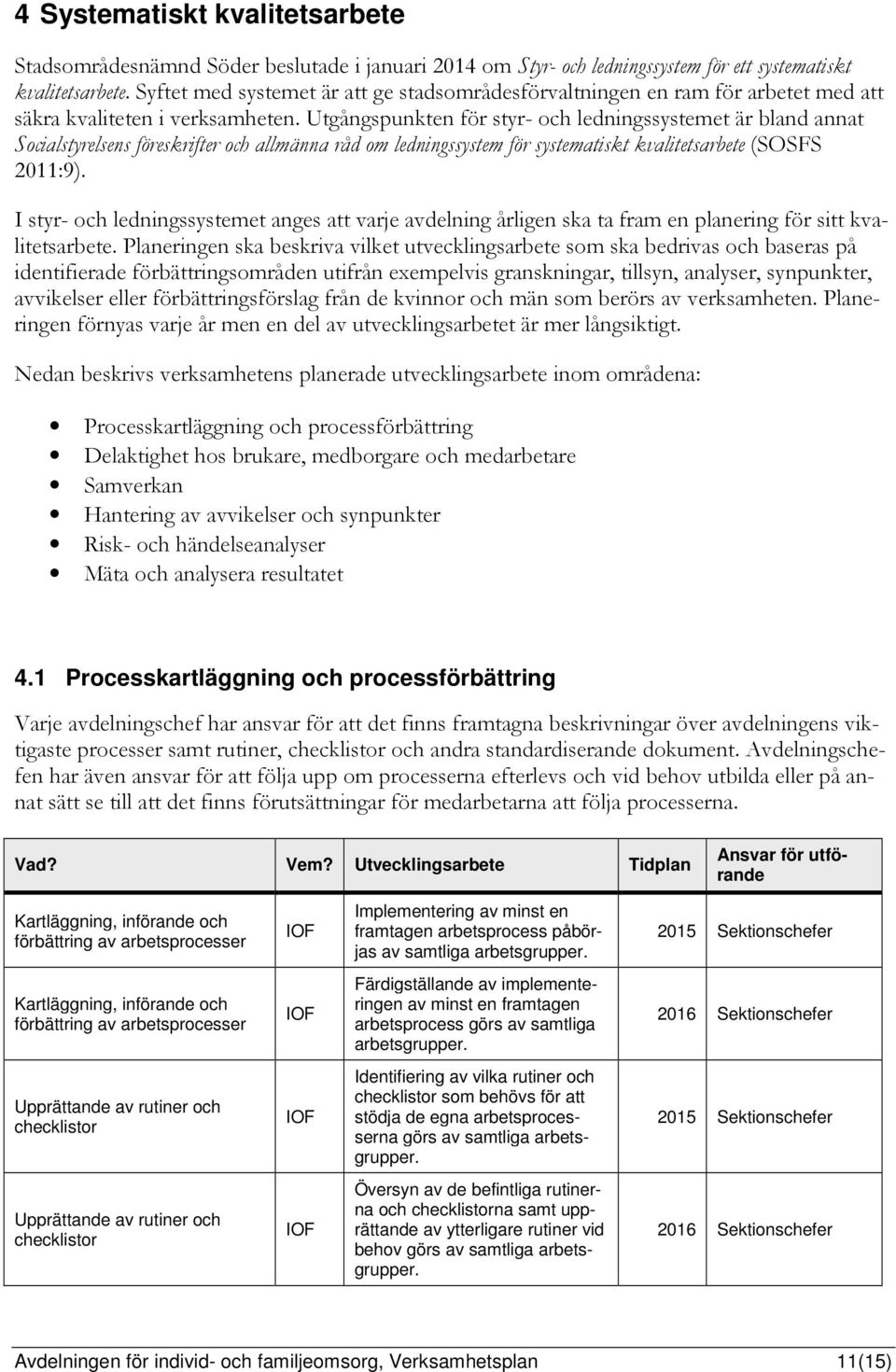 Utgångspunkten för styr- och ledningssystemet är bland annat Socialstyrelsens föreskrifter och allmänna råd om ledningssystem för systematiskt kvalitetsarbete (SOSFS 2011:9).