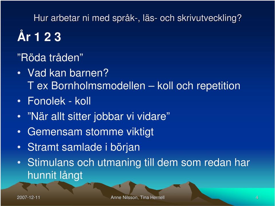 T ex Bornholmsmodellen koll och repetition Fonolek - koll När allt sitter jobbar