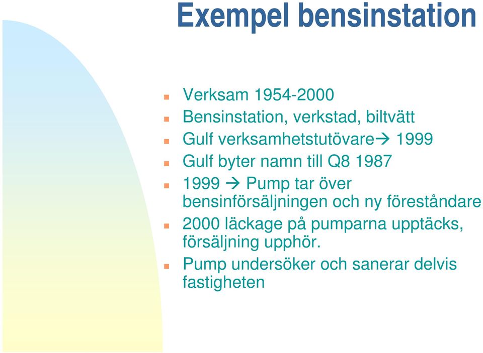 över bensinförsäljningen och ny föreståndare 2000 läckage på pumparna