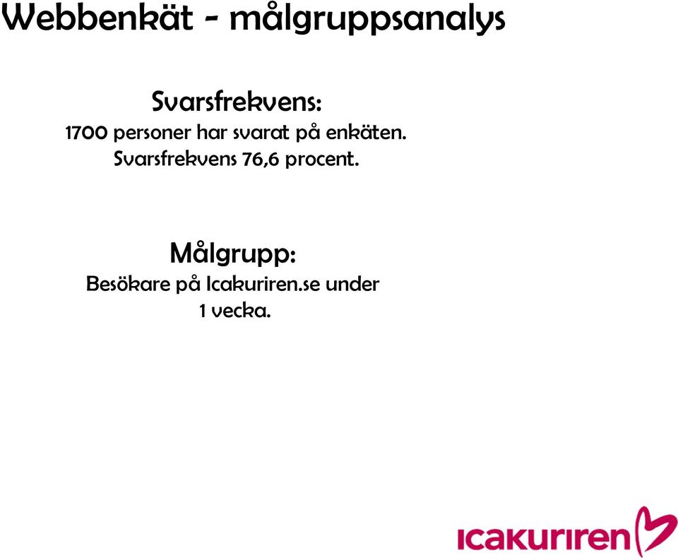 på enkäten. Svarsfrekvens 76,6 procent.