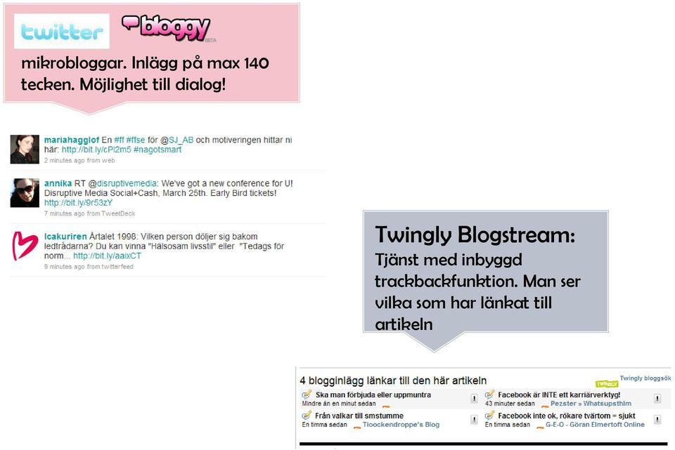 Twingly Blogstream: Tjänst med inbyggd