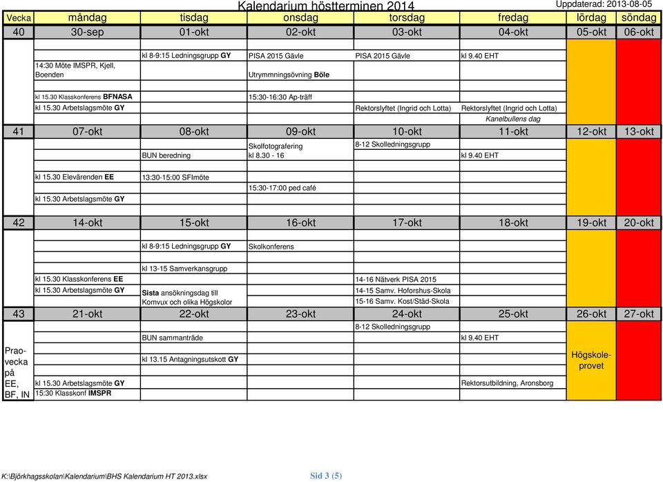 Skolfotografering kl 8.30-16 kl 15.30 Elevärenden EE 13:30-15:00 SFImöte 15:30-17:00 ped café 42 14-okt 15-okt 16-okt 17-okt 18-okt 19-okt 20-okt Skolkonferens kl 13-15 Samverkansgrupp kl 15.