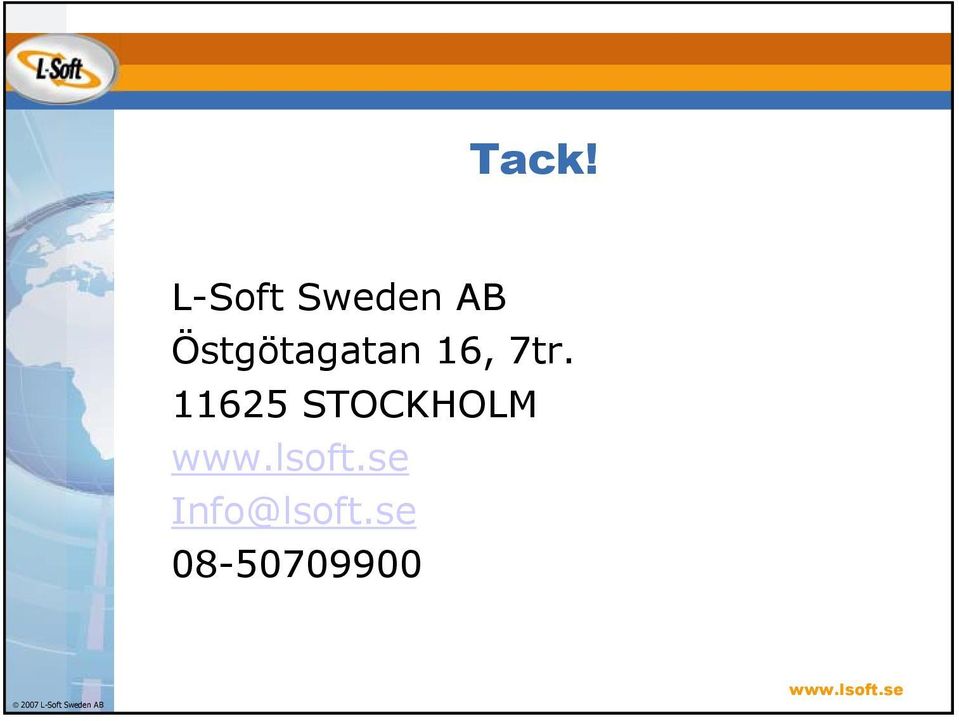 7tr. 11625 STOCKHOLM