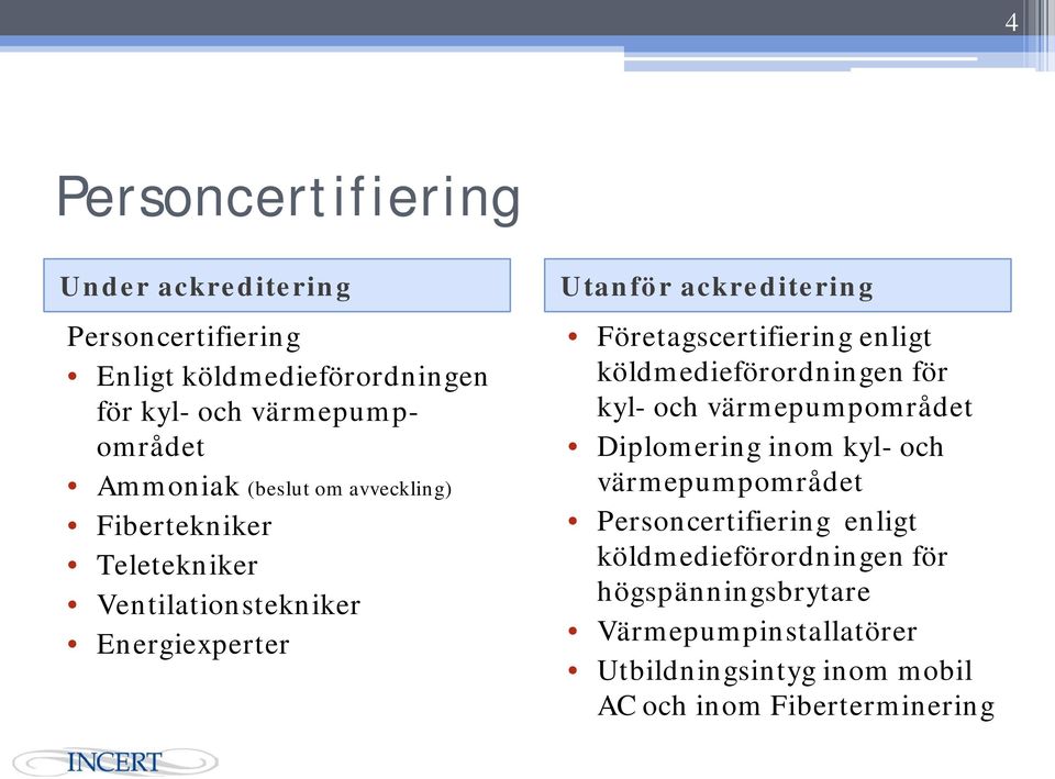 Företagscertifiering enligt köldmedieförordningen för kyl- och värmepumpområdet Diplomering inom kyl- och värmepumpområdet