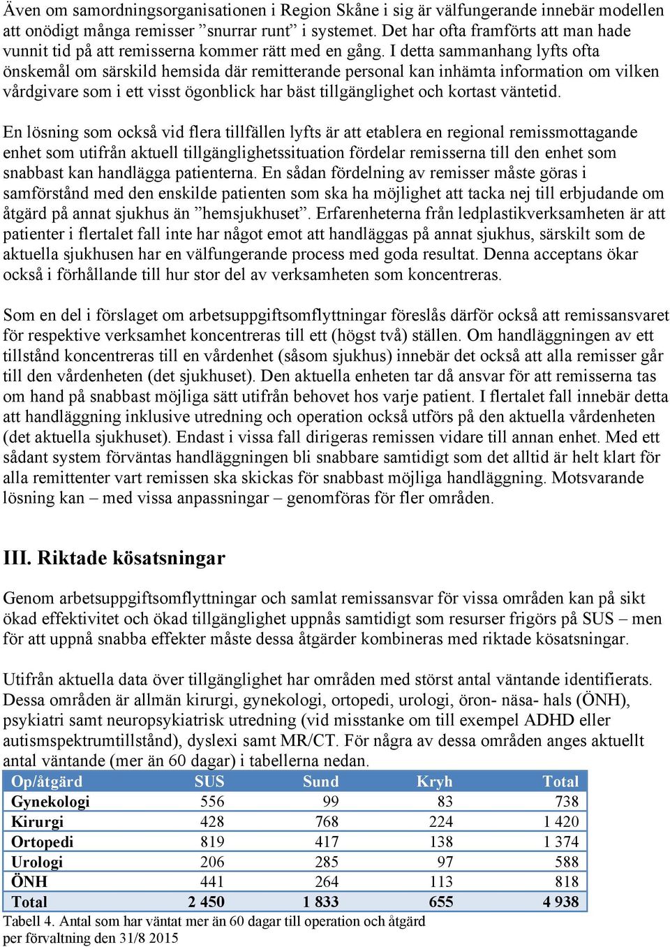 I detta sammanhang lyfts fta önskemål m särskild hemsida där remitterande persnal kan inhämta infrmatin m vilken vårdgivare sm i ett visst ögnblick har bäst tillgänglighet ch krtast väntetid.