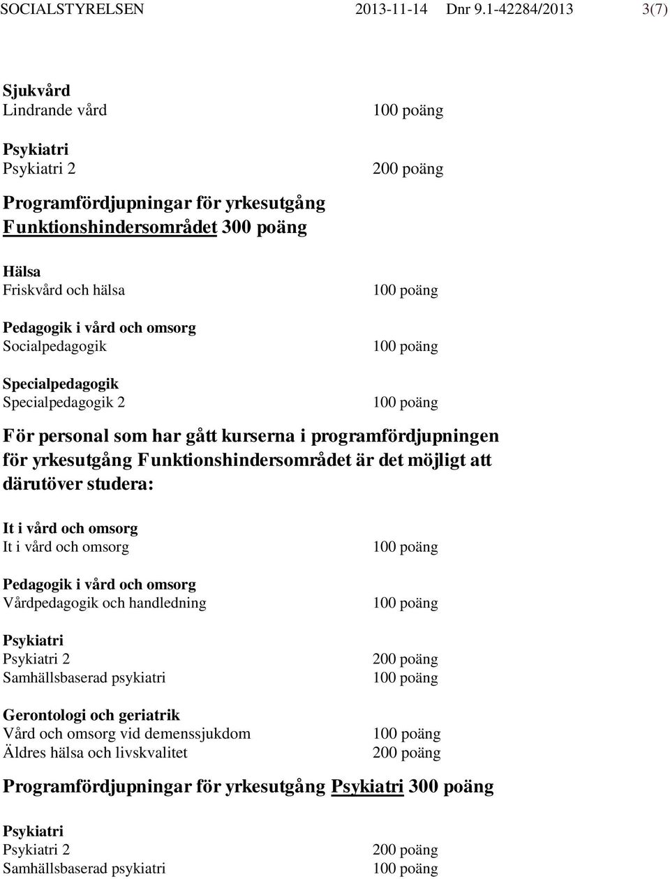 Friskvård och hälsa Socialpedagogik Specialpedagogik Specialpedagogik 2 För personal som har gått kurserna i