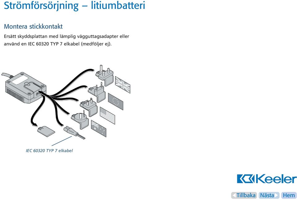 vägguttagsadapter eller använd en IEC 60320