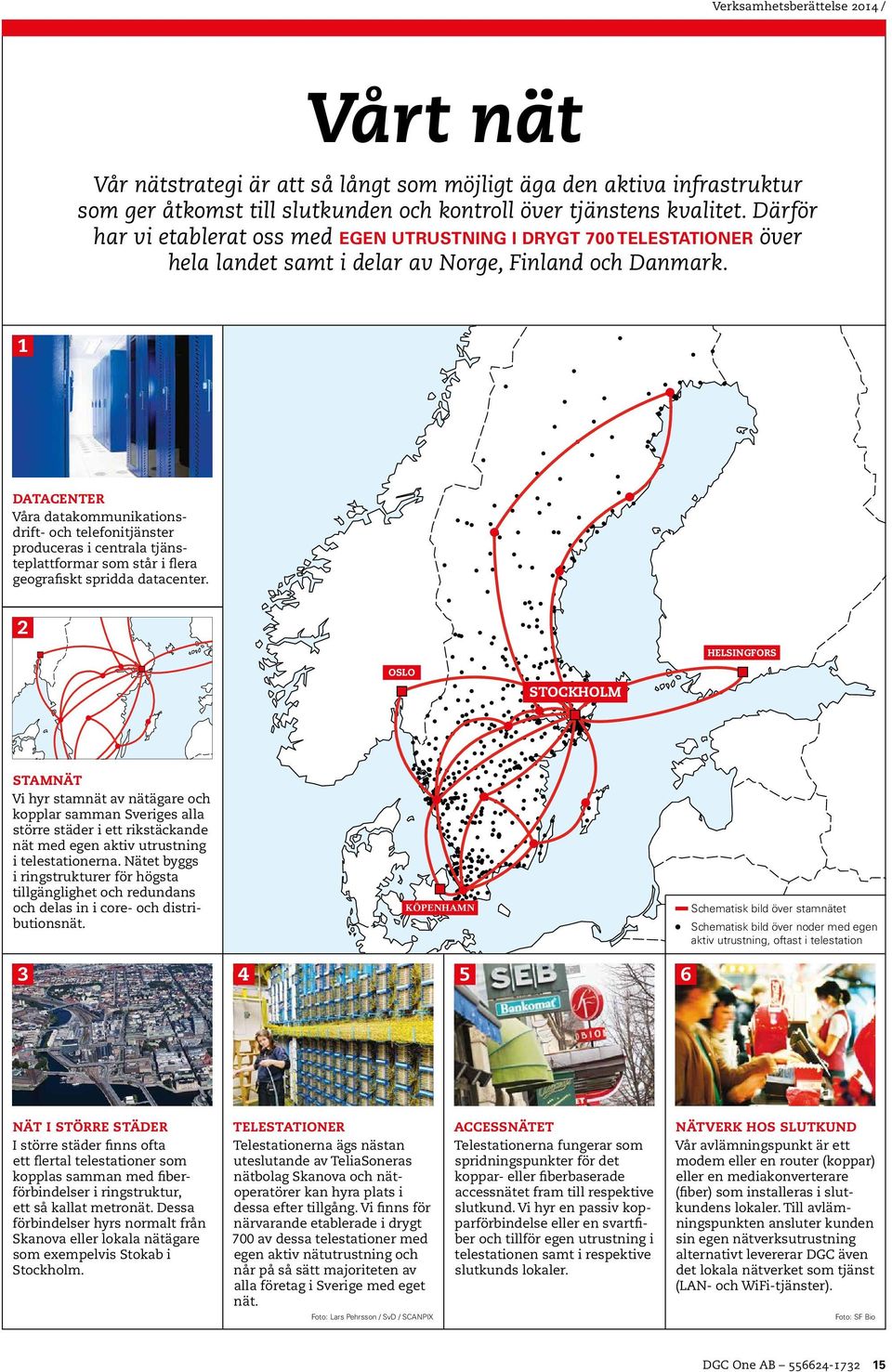 1 DATACENTER Våra datakommunikationsdrift- och telefonitjänster produceras i centrala tjänsteplattformar som står i flera geografiskt spridda datacenter.