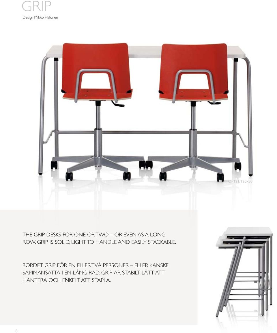 GRIP IS SOLID, LIGHT TO HANDLE AND EASILY STACKABLE.