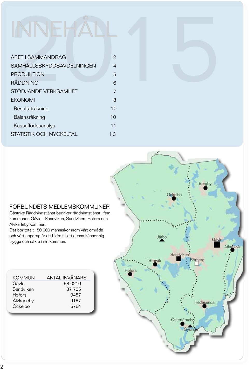 fem kommuner: Gävle, Sandviken, Sandviken, Hofors och Älvkarleby kommun.