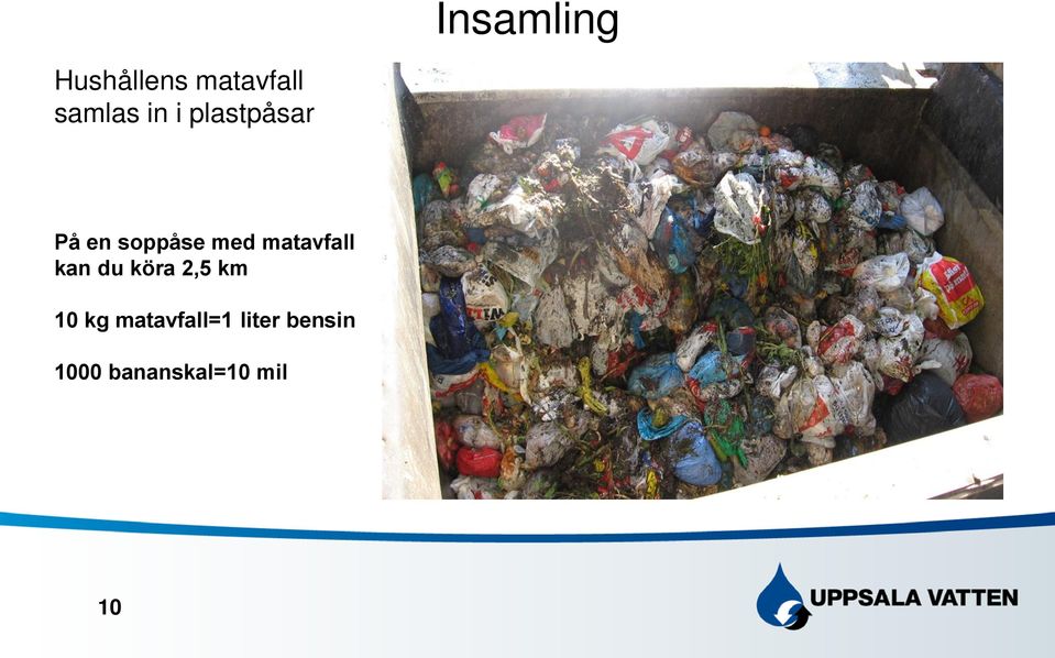 matavfall kan du köra 2,5 km 10 kg