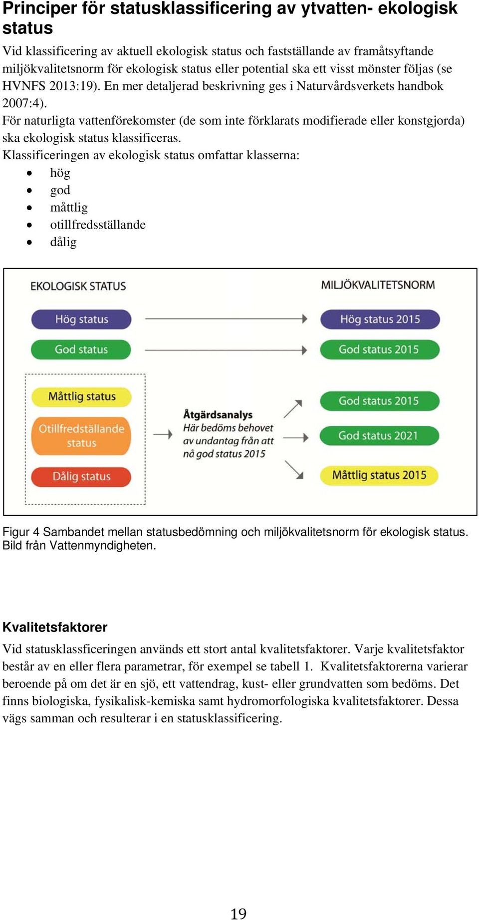 För naturligta vattenförekomster (de som inte förklarats modifierade eller konstgjorda) ska ekologisk status klassificeras.