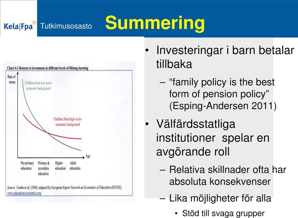 Välfärdsstatliga institutioner spelar en avgörande roll Relativa