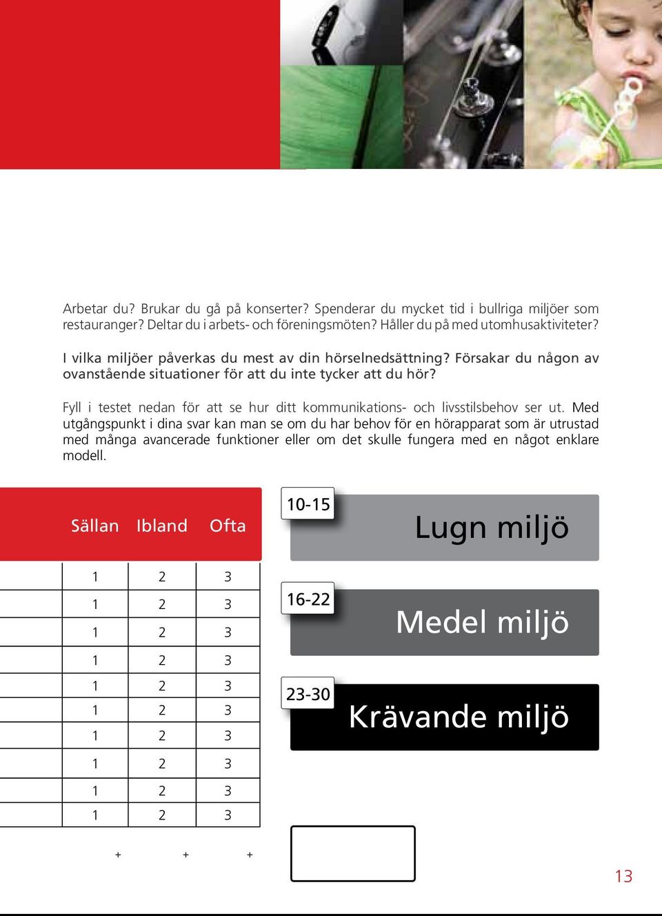 Fyll i testet nedan för att se hur ditt kommunikations- och livsstilsbehov ser ut.