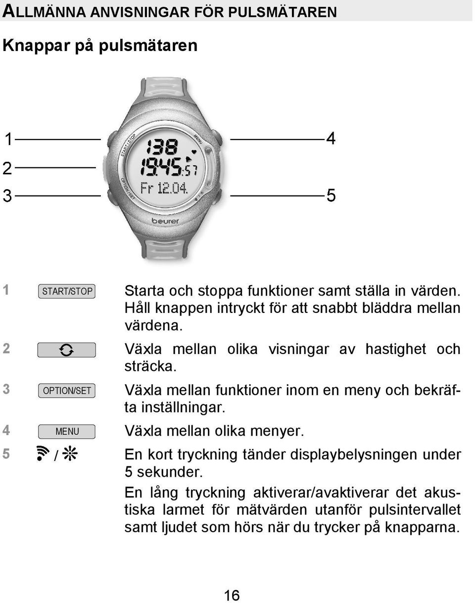 3 Växla mellan funktioner inom en meny och bekräfta inställningar. 4 MENU Växla mellan olika menyer.