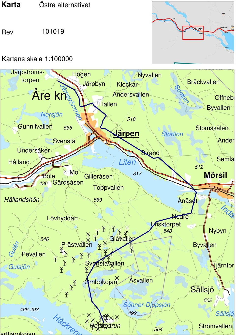 Kluksbodarna Bräckvallen Offnebo Byvallen Stomskälen 512 Ander Semla Mörsil Hållandshön 569 Ånäset Gulsjön 546 Pevallen 466-493 varttjärnkojan Lövhyddan Glåvallen