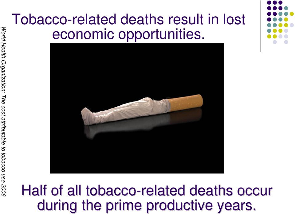 Half of all tobacco-related deaths occur during the