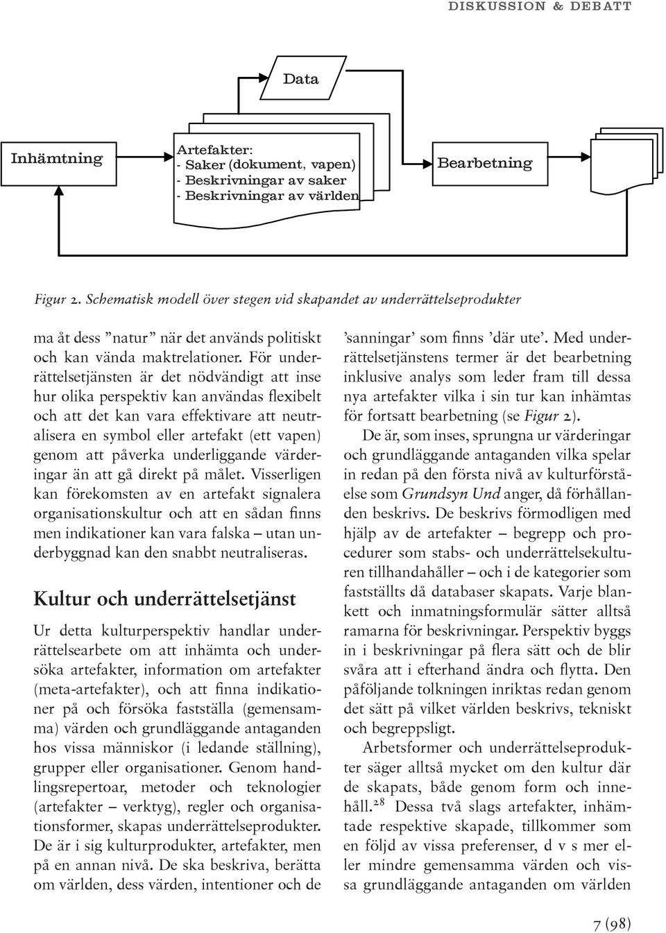 För underrättelsetjänsten är det nödvändigt att inse hur olika perspektiv kan användas flexibelt och att det kan vara effektivare att neutralisera en symbol eller artefakt (ett vapen) genom att