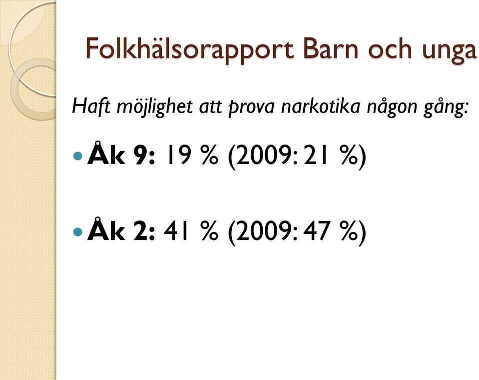 narkotika någon gång: Åk 9: 19