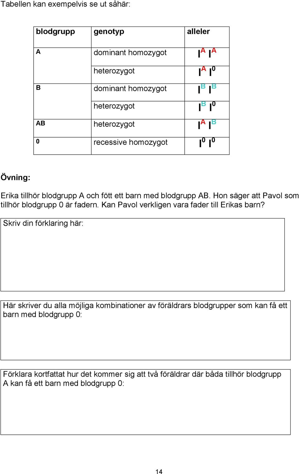 Hon säger att Pavol som tillhör blodgrupp 0 är fadern. Kan Pavol verkligen vara fader till Erikas barn?