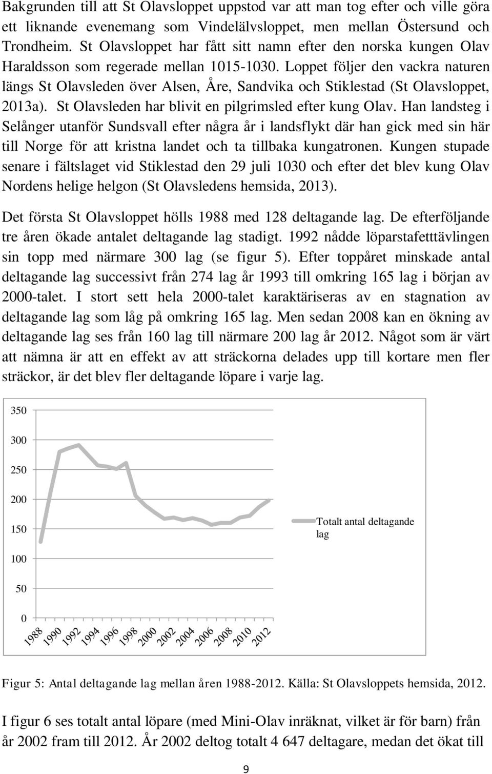 Loppet följer den vackra naturen längs St Olavsleden över Alsen, Åre, Sandvika och Stiklestad (St Olavsloppet, 2013a). St Olavsleden har blivit en pilgrimsled efter kung Olav.