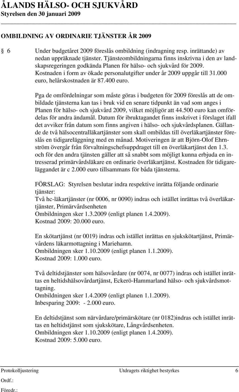 000 euro, helårskostnaden är 87.400 euro.