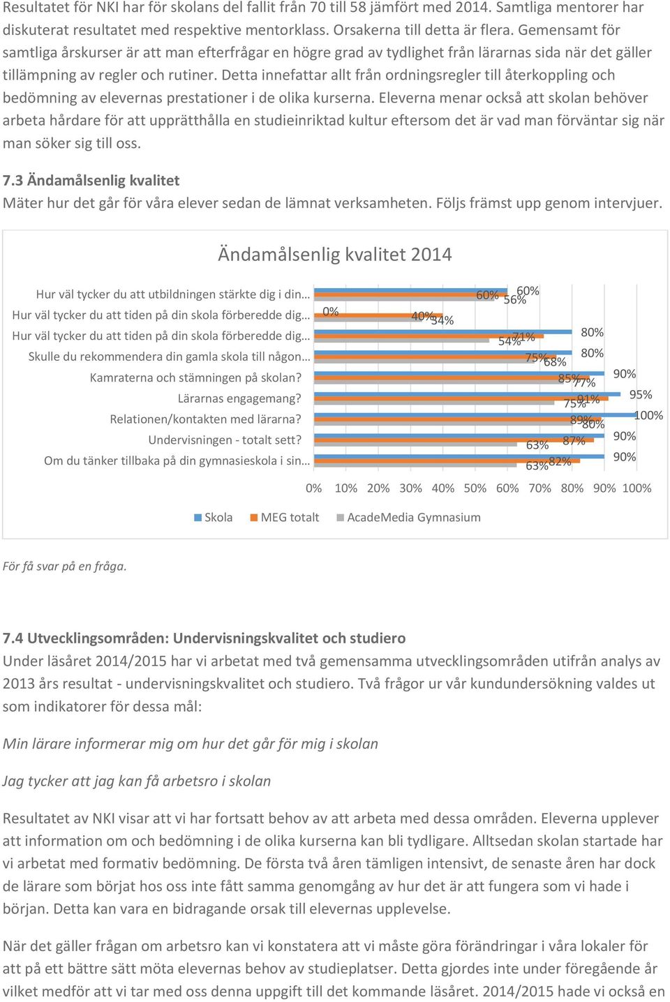 Detta innefattar allt från ordningsregler till återkoppling och bedömning av elevernas prestationer i de olika kurserna.