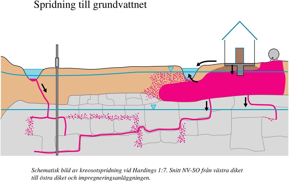 1:7. Snitt NV-SO från västra diket till