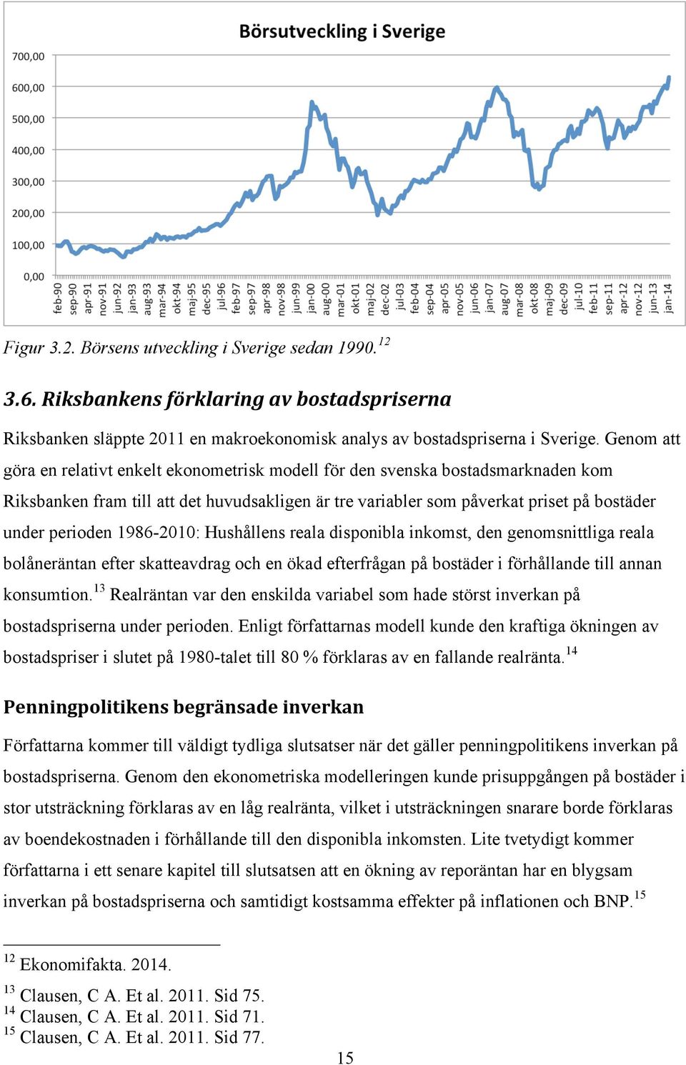 1986-2010: Hushållens reala disponibla inkomst, den genomsnittliga reala bolåneräntan efter skatteavdrag och en ökad efterfrågan på bostäder i förhållande till annan konsumtion.