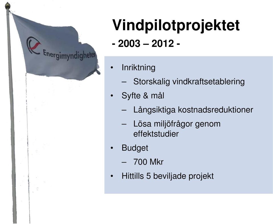 Långsiktiga kostnadsreduktioner Lösa miljöfrågor