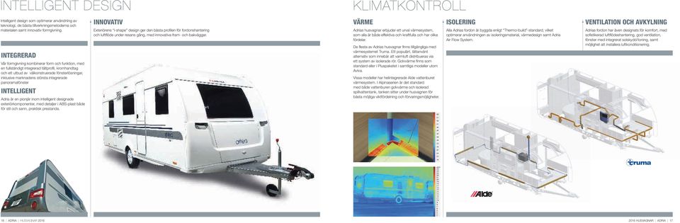 integrerade panoramafönster INTELLIGENT Adria är en pionjär inom intelligent designade exteriörkomponenter, med detaljer i ABS-plast både för stil och sann, praktisk prestanda.