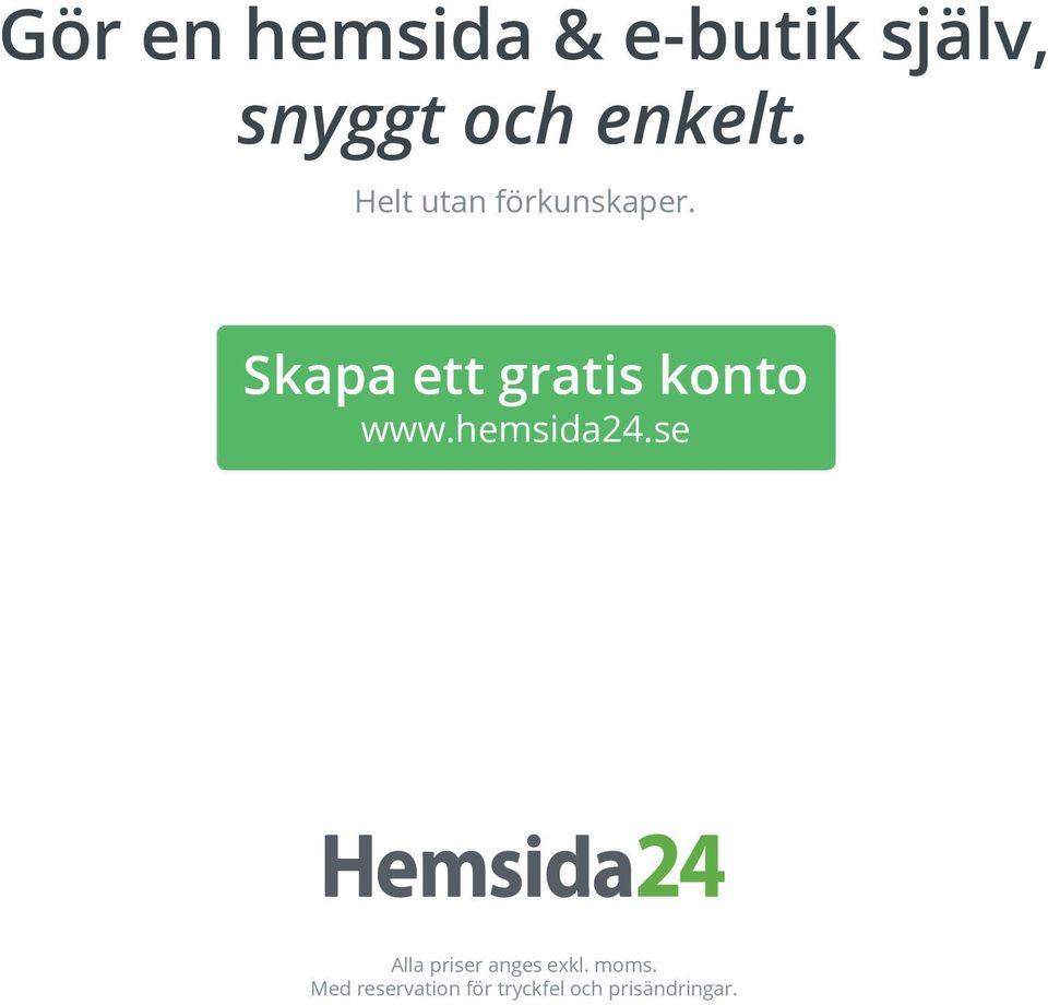 Skapa ett gratis konto www.hemsida24.