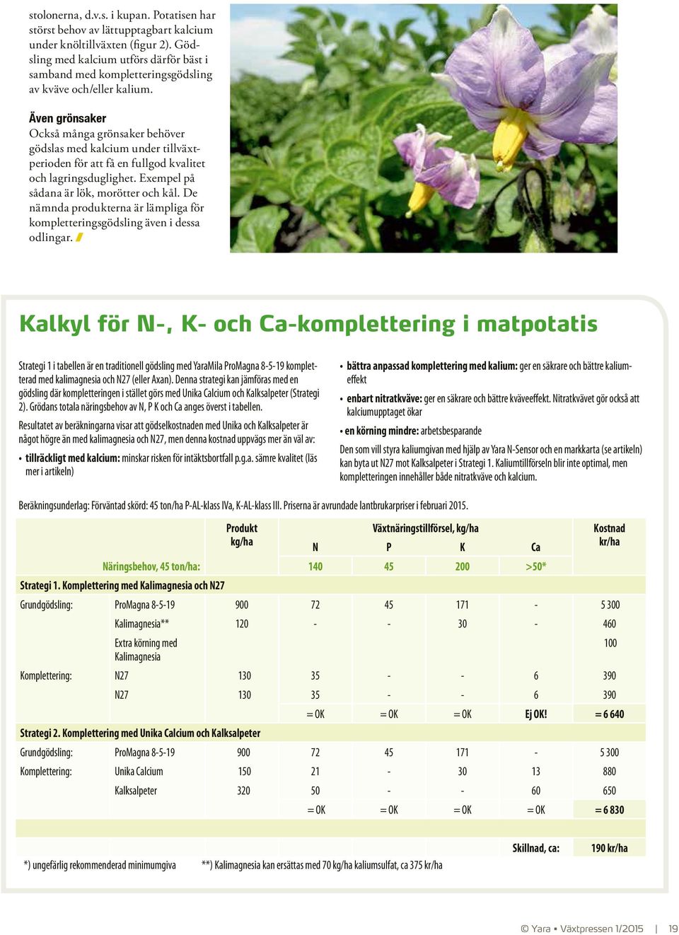 Även grönsaker Också många grönsaker behöver gödslas med kalcium under tillväxtperioden för att få en fullgod kvalitet och lagringsduglighet. Exempel på sådana är lök, morötter och kål.