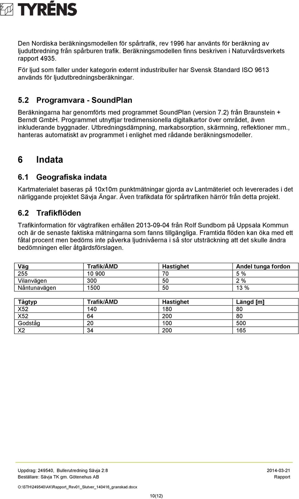 2 Programvara - SoundPlan Beräkningarna har genomförts med programmet SoundPlan (version 7.2) från Braunstein + Berndt GmbH.