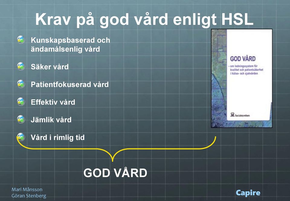 vård Säker vård Patientfokuserad vård