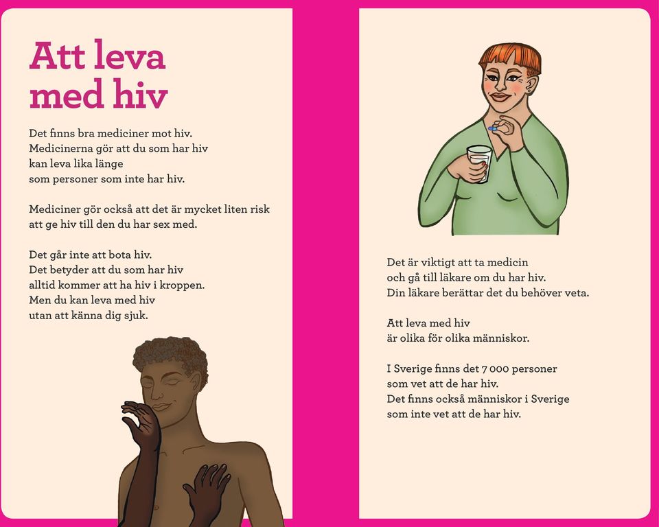 Det betyder att du som har hiv alltid kommer att ha hiv i kroppen. Men du kan leva med hiv utan att känna dig sjuk.