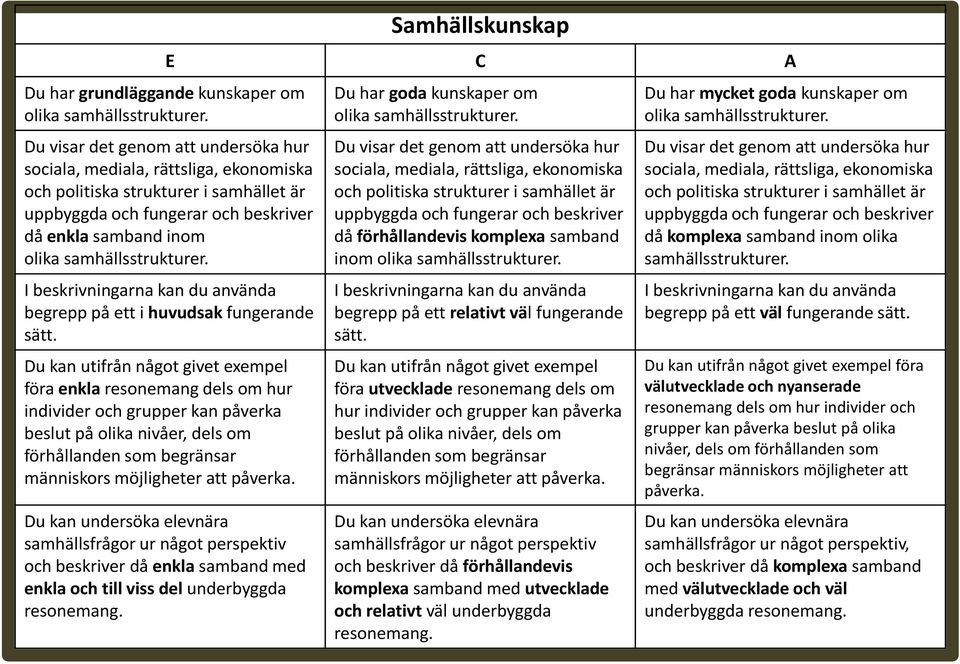 Du kan utifrån något givet exempel föra enkla resonemang dels om hur individer och grupper kan påverka beslut på olika nivåer, dels om förhållanden som begränsar människors möjligheter att påverka.