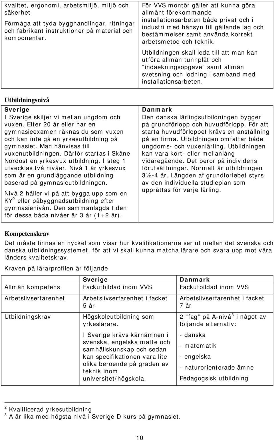 Utbildningen skall leda till att man kan utföra allmän tunnplåt och indaekningsopgave samt allmän svetsning och lodning i samband med installationsarbeten.