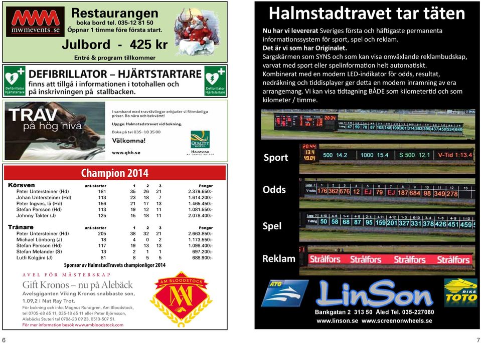 Det är vi som har Originalet. Sargskärmen som SYNS och som kan visa omväxlande reklambudskap, varvat med sport eller spelinformation helt automatiskt.