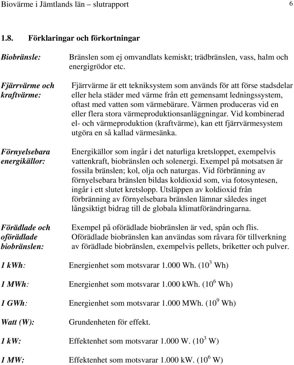 och energigrödor etc. Fjärrvärme är ett tekniksystem som används för att förse stadsdelar eller hela städer med värme från ett gemensamt ledningssystem, oftast med vatten som värmebärare.