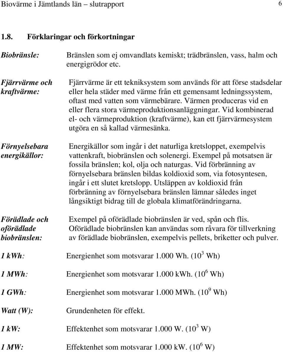 och energigrödor etc. Fjärrvärme är ett tekniksystem som används för att förse stadsdelar eller hela städer med värme från ett gemensamt ledningssystem, oftast med vatten som värmebärare.