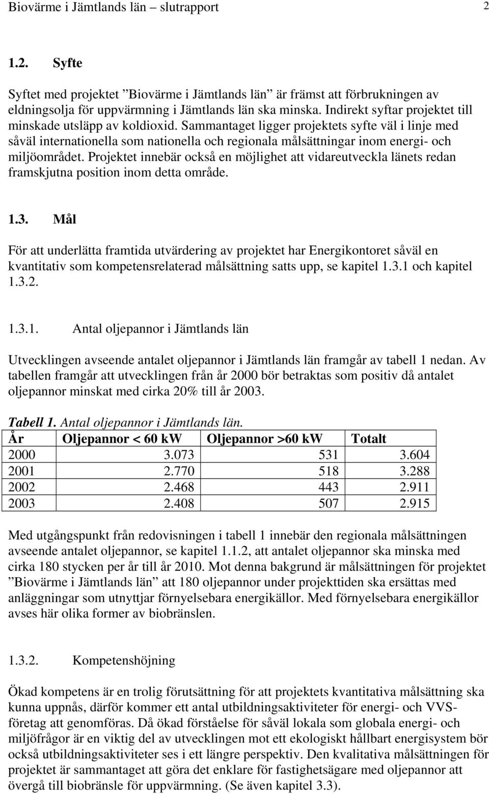 Sammantaget ligger projektets syfte väl i linje med såväl internationella som nationella och regionala målsättningar inom energi- och miljöområdet.