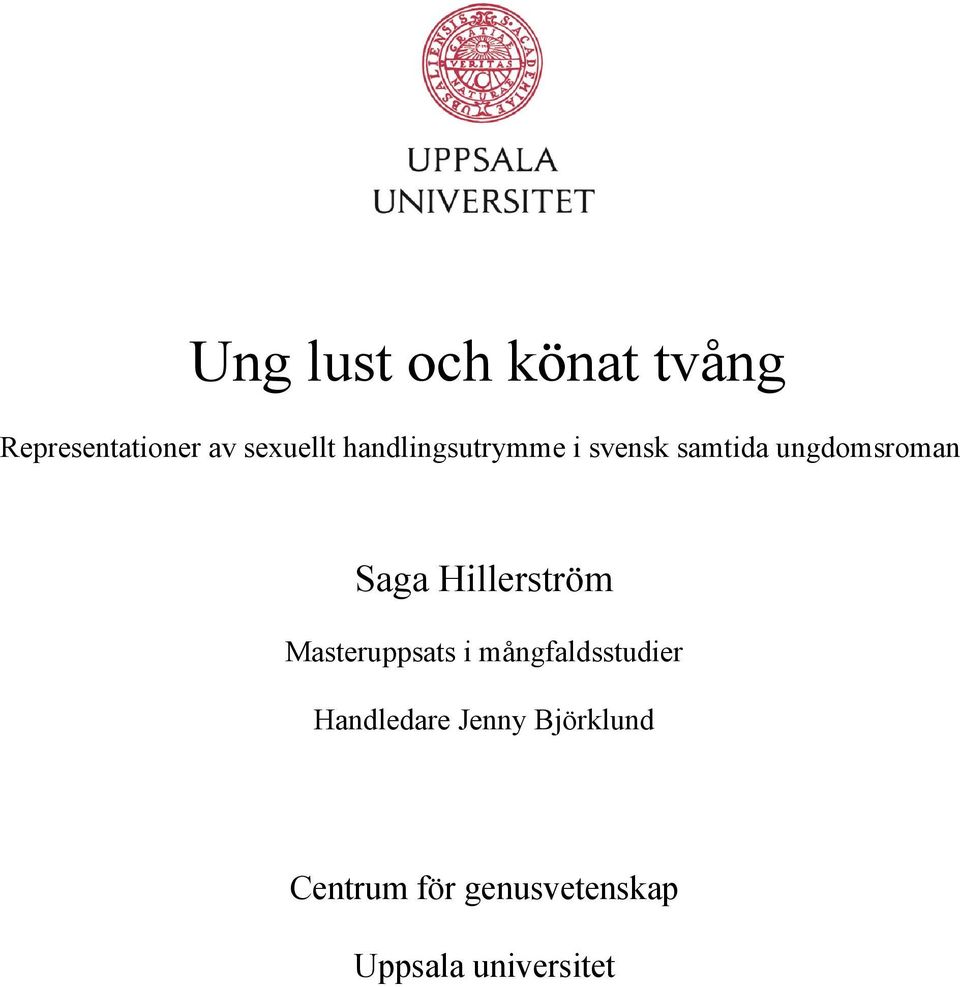 Hillerström Masteruppsats i mångfaldsstudier Handledare