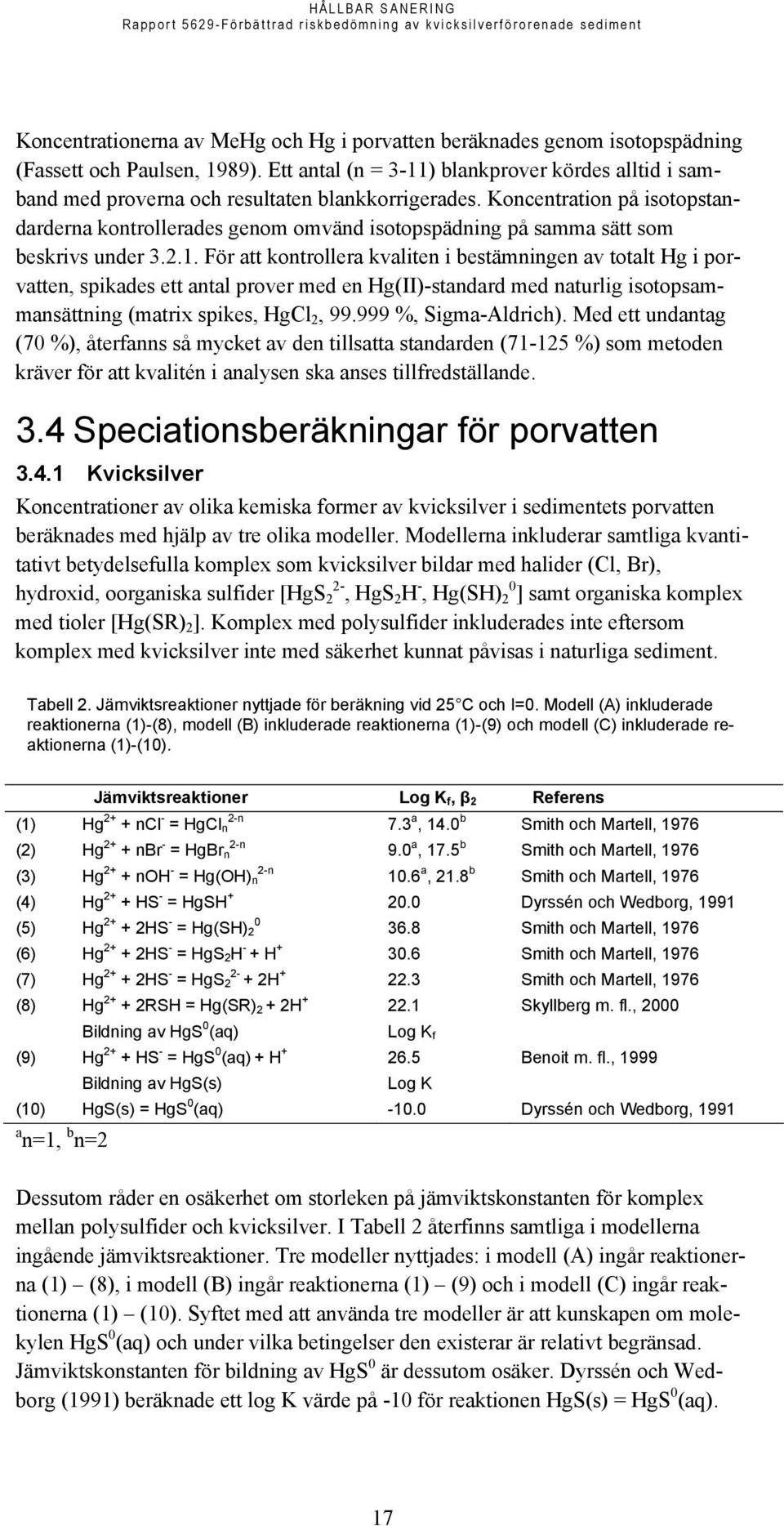 Koncentration på isotopstandarderna kontrollerades genom omvänd isotopspädning på samma sätt som beskrivs under 3.2.1.