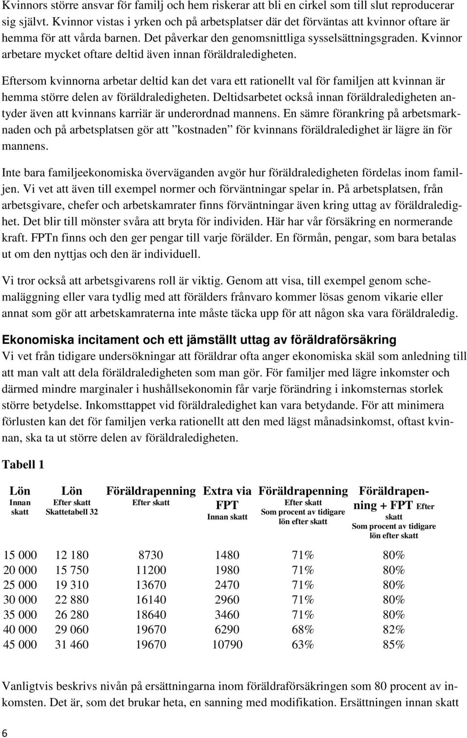 Kvinnor arbetare mycket oftare deltid även innan föräldraledigheten.