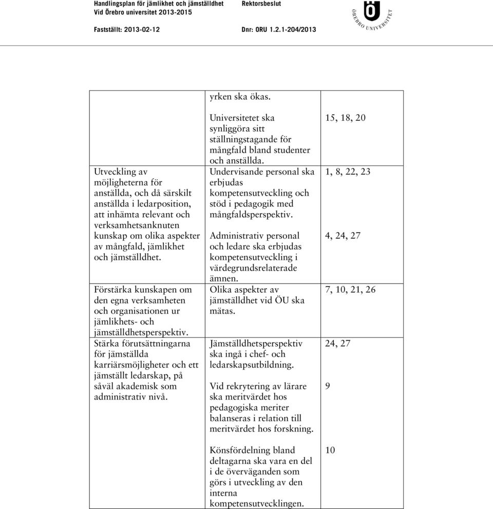 Förstärka kunskapen om den egna verksamheten och organisationen ur jämlikhets- och jämställdhetsperspektiv.