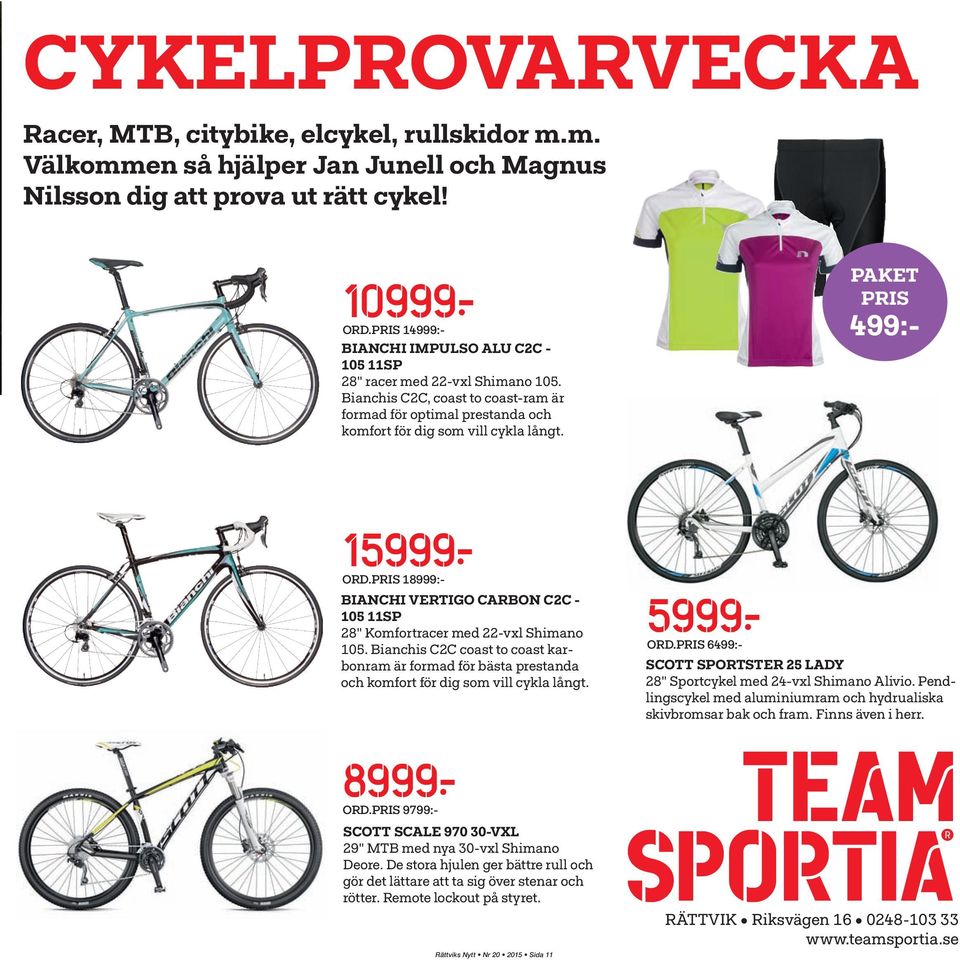 PAKET PRIS 499:- 15999: ORD.PRIS 18999:- BIANCHI VERTIGO CARBON C2C - 105 11SP 28" Komfortracer med 22-vxl Shimano 105.