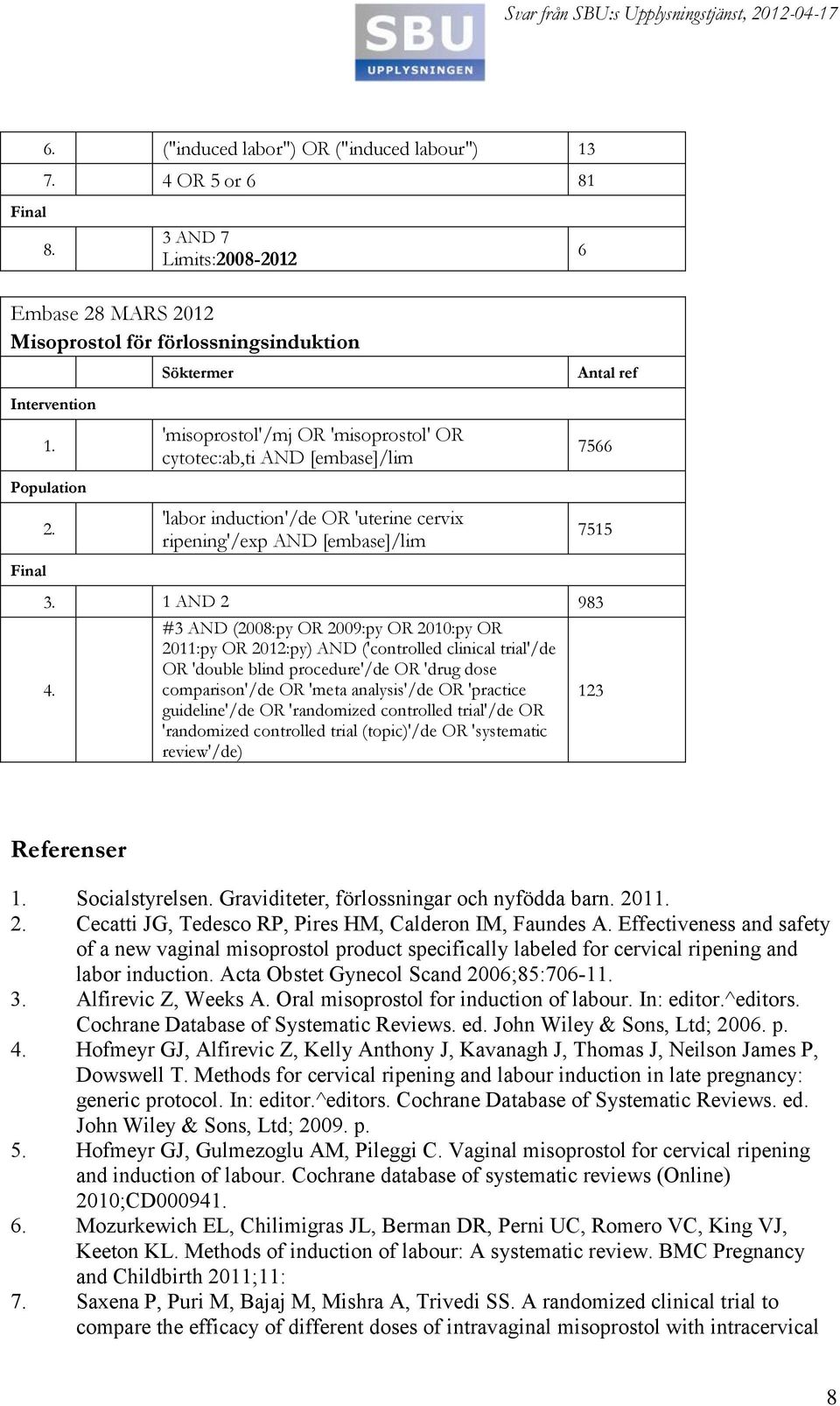 #3 AND (2008:py OR 2009:py OR 2010:py OR 2011:py OR 2012:py) AND ('controlled clinical trial'/de OR 'double blind procedure'/de OR 'drug dose comparison'/de OR 'meta analysis'/de OR 'practice