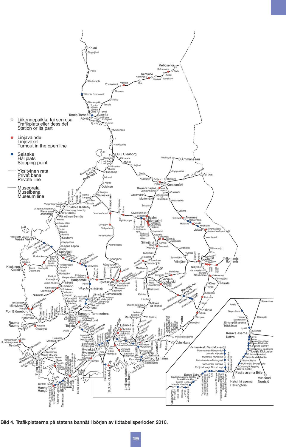 Turnout in the open line Seisake Hållplats Stopping point Yksityinen rata Privat bana Private line Museorata Museibana Museum line Vaskiluoto Vasklot Vaasa Vasa Närpiö Närpes Vuojoki Esso Palopuro